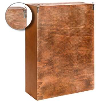 MyGift 16.5 inch Vintage Wooden Display Shelves with 2 Drawers Storage 9 Compartment Shadow Box