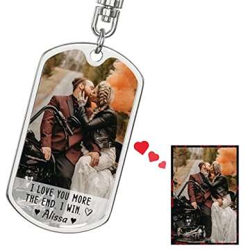I Love You More The End Win Keychain - Custom Photo Couple Keychain, Personalized Picture Gifts for ...
