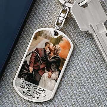 Custom Photo Keychain - Love You More - Perfect Couple Gift