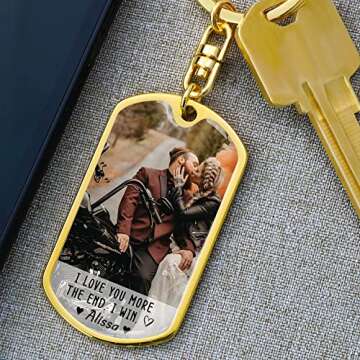 Custom Photo Keychain - Love You More - Perfect Couple Gift