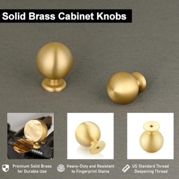 Stylish QOGRISUN Solid Brass Cabinet Knobs for Every Home