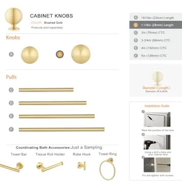 Stylish QOGRISUN Solid Brass Cabinet Knobs for Every Home