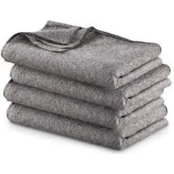 Military Style Wool Blend Blankets, 4 Pack, Cozy Comfort for All Seasons