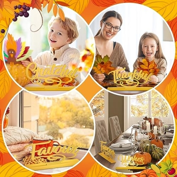 Hoolerry Fall Letter Table Sign Set for Thanksgiving Decor