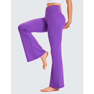 CRZ YOGA Women's Butterluxe Crossover Flare Leggings