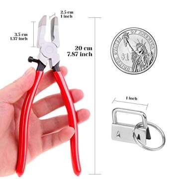 KeyFob Hardware Set, Shynek 40pcs Key Fob Hardware 1 Inch with Key Fob Pliers for Wristlet Keychain, Key Lanyard and Key Chain Making Hardware Supplies