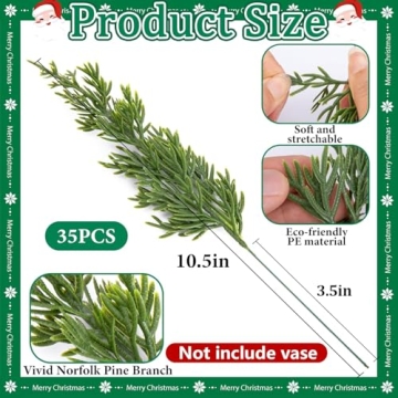 Watayo 45 Pcs Christmas Artificial Pine and Berry Stems