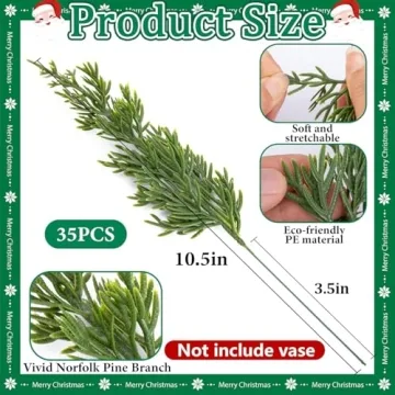 Watayo 45 Pcs Christmas Artificial Pine and Berry Stems