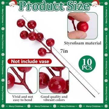 Watayo 45 Pcs Christmas Artificial Pine and Berry Stems