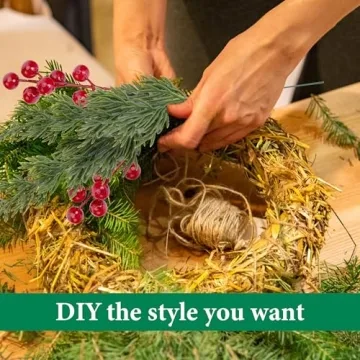 Watayo 45 Pcs Christmas Artificial Pine and Berry Stems