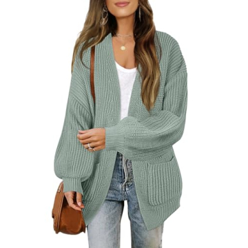 MEROKEETY Women's Oversized Chunky Cardigan with Pocket
