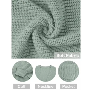 MEROKEETY Women's Oversized Chunky Cardigan with Pocket