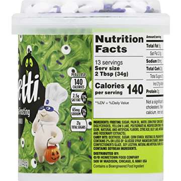 Pillsbury Creamy Supreme Frosting, Halloween Vanilla Green, 8 oz - Pack of 2