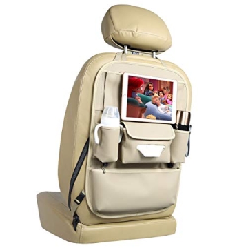 Viaviat Car Seat Organizers Waterproof Backseat Protector with Storage Pocket Large Leather Kick Mat...