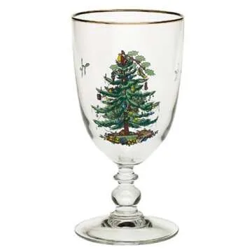 Stunning Spode Christmas Tree Goblets Set of 4