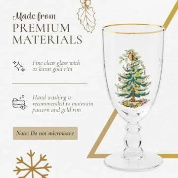 Stunning Spode Christmas Tree Goblets Set of 4