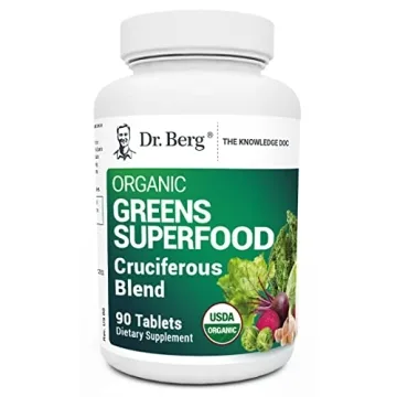 Dr. Berg's Organic Greens Superfood Tablets - 90 Cruciferous Veggie Tablets for Adults - Energy & Im...