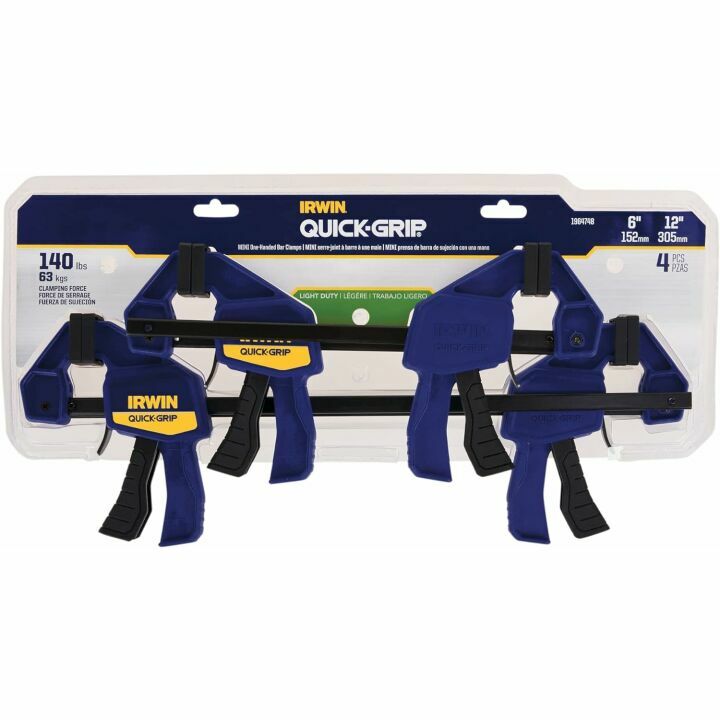 IRWIN QUICK-GRIP Mini Bar Clamp 4 Pack - Perfect for Projects