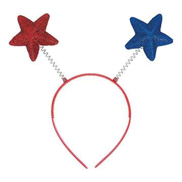 Fun Express - Red/Blue Star Head Boppers 1 pc for Fourth of July - Apparel Accessories - Hats - Head...