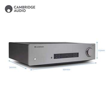 Cambridge Audio CXA81 Stereo Two-Channel Amplifier with Bluetooth and Built-in DAC - 80 Watts Per Channel (Lunar Grey)