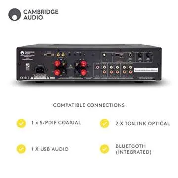 Cambridge Audio CXA81 Stereo Two-Channel Amplifier with Bluetooth and Built-in DAC - 80 Watts Per Channel (Lunar Grey)