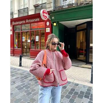 Owl's-Yard Women's Cropped Floral Puffer Jacket Vintage Padded Quilted Coat Long Sleeve Lightweigt P...