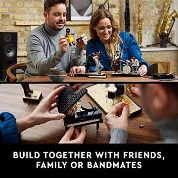 LEGO Ideas Jazz Quartet 21334 Building Blocks - Featuring Buildable Stage with 4 Band Musician Figures, Includes Piano, Double Bass, Trumpet, and Drum Kit Instruments, Great Home Display for Adults