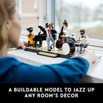 LEGO Ideas Jazz Quartet 21334 Building Blocks - Featuring Buildable Stage with 4 Band Musician Figures, Includes Piano, Double Bass, Trumpet, and Drum Kit Instruments, Great Home Display for Adults