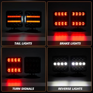INHTGEAS Wireless Trailer Lights – Magnetic Trail Lights Upgraded 2.4GHz Transmission with Strobe ...
