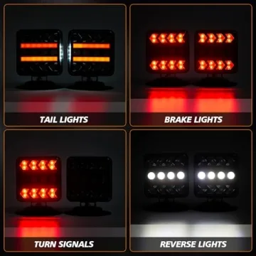 INHTGEAS Wireless Trailer Lights – Magnetic Trail Lights Upgraded 2.4GHz Transmission with Strobe ...