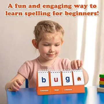 Aizweb CVC Word Builder,Phonics Games Flash Cards for Preschool Kindergarten Classroom,Montessori Special Education Reading Manipulative Spelling Toy for Learning Activity Teacher School Supplies