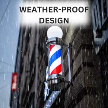 Classic Barber Pole with LED Lighting for Stylish Shops