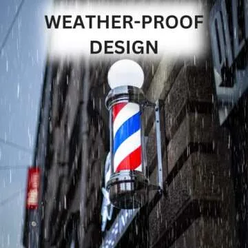 Classic Barber Pole with LED Lighting for Stylish Shops