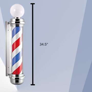 Classic Barber Pole with LED Lighting for Stylish Shops