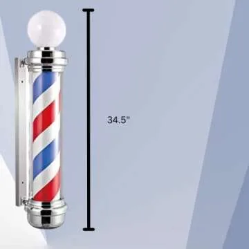 Classic Barber Pole with LED Lighting for Stylish Shops