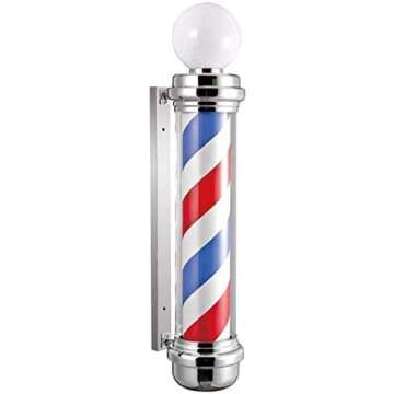 Classic Barber Pole with LED Lighting for Stylish Shops