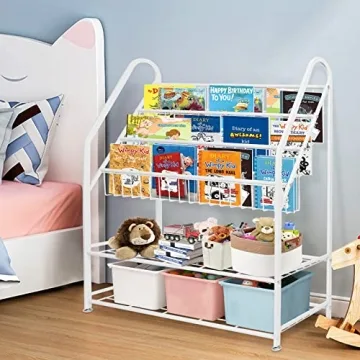 aboxoo Metal Kids Bookshelf for Organized Fun in Style