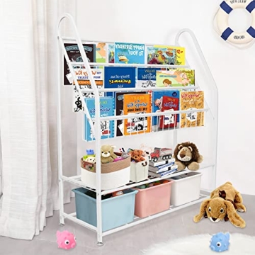 aboxoo Metal Kids Bookshelf for Organized Fun in Style