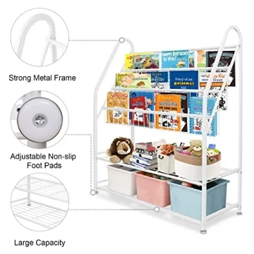 aboxoo Metal Kids Bookshelf for Organized Fun in Style