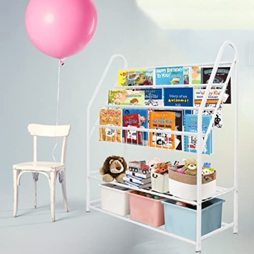 aboxoo Metal Kids Bookshelf for Organized Fun in Style
