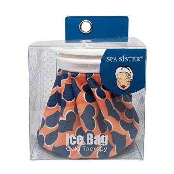 Spa Sister Blue Hearts Ice Bag - Luxurious Reusable Cold Therapy Compress