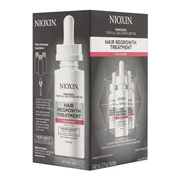 Nioxin Hair Regrowth Treatment for Women with Minoxidil 2%, 3 Month Supply, 6 oz Treatments