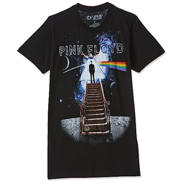 Liquid Blue Unisex-Adult Standard Pink Floyd Stairway to The Moon T-Shirt