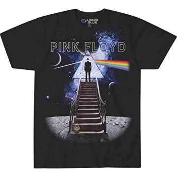 Liquid Blue Pink Floyd Stairway to The Moon T-Shirt