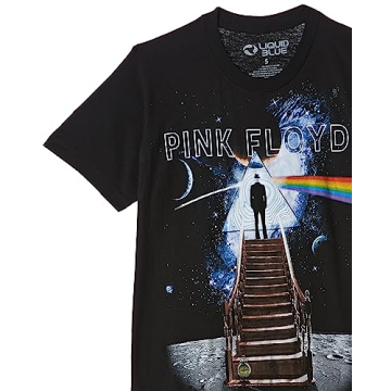 Liquid Blue Pink Floyd Stairway to The Moon T-Shirt