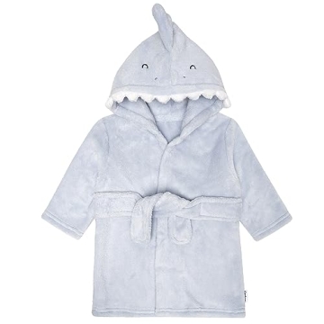 Gerber Baby Hooded Animal Character Bathrobe - Blue Shark, 0-9 Months
