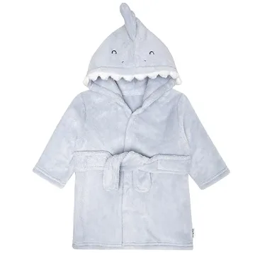 Gerber Baby Hooded Animal Character Bathrobe - Blue Shark, 0-9 Months