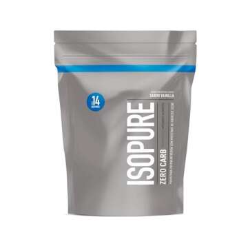 Isopure Zero Carb 100% Pure Whey Isolate Protein Powder, Lactose Free, Gluten Free, With Vitamins, Creamy Vanilla, 25g Protein Per Serving, 1 Lb, 15 Servings