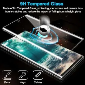Burrizei [2+2 Pack] Galaxy S21 Ultra Screen Protector, 9H Tempered Glass, Ultrasonic Fingerprint Support, 3D Curved,HD Clear Scratch Resistant for Samsung Galaxy S21 Ultra 5G Glass Screen Protector