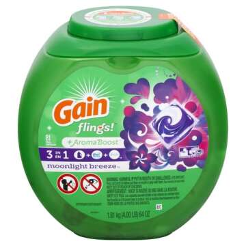 Gain flings! Laundry Detergent Soap Pods, High Efficiency (HE), Moonlight Breeze Scent, 81 Count - P...